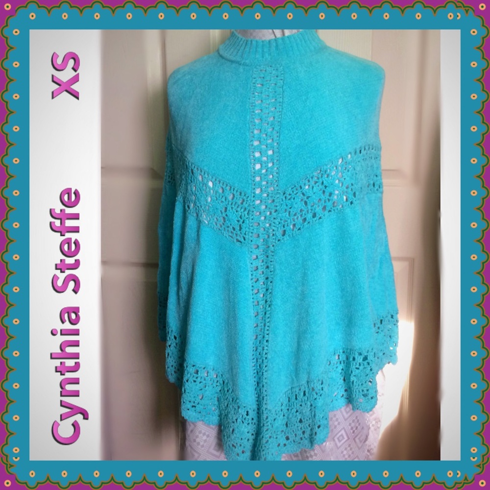 Cynthia Steffe / Gorgeous NWT Turquoise Poncho XS
